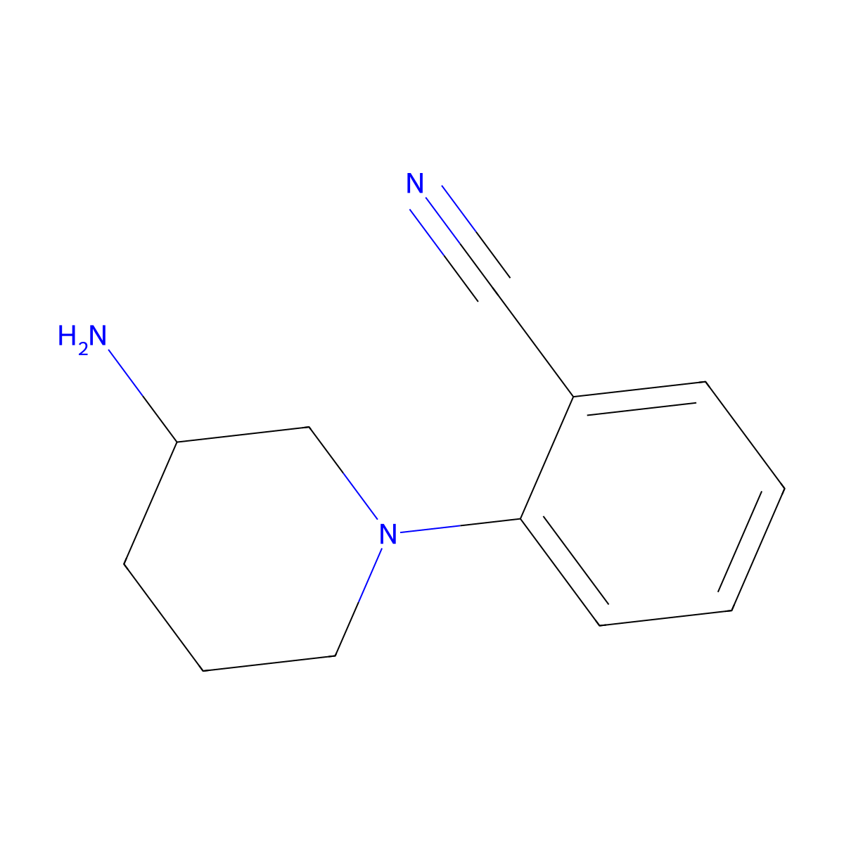 2-(3-Aminopiperidin-1-yl)benzonitrile molecular structure, CAS 1248981-76-1