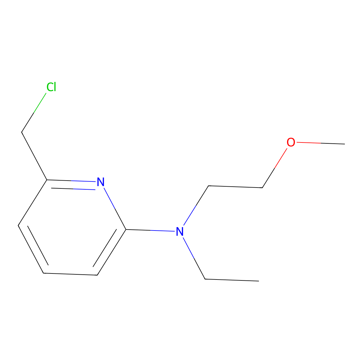 6-(chloromethyl)-N-ethyl-N-(2-methoxyethyl)pyridin-2-amine molecular structure, CAS 1248987-59-8