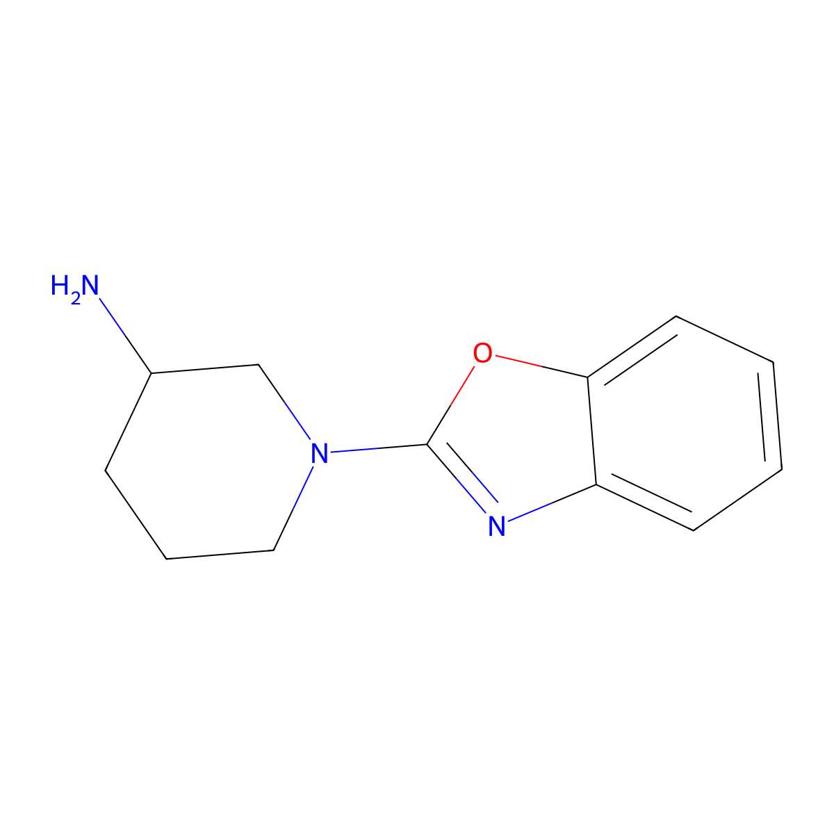 1-(Benzo[d]oxazol-2-yl)piperidin-3-amine molecular structure, CAS 1248987-69-0