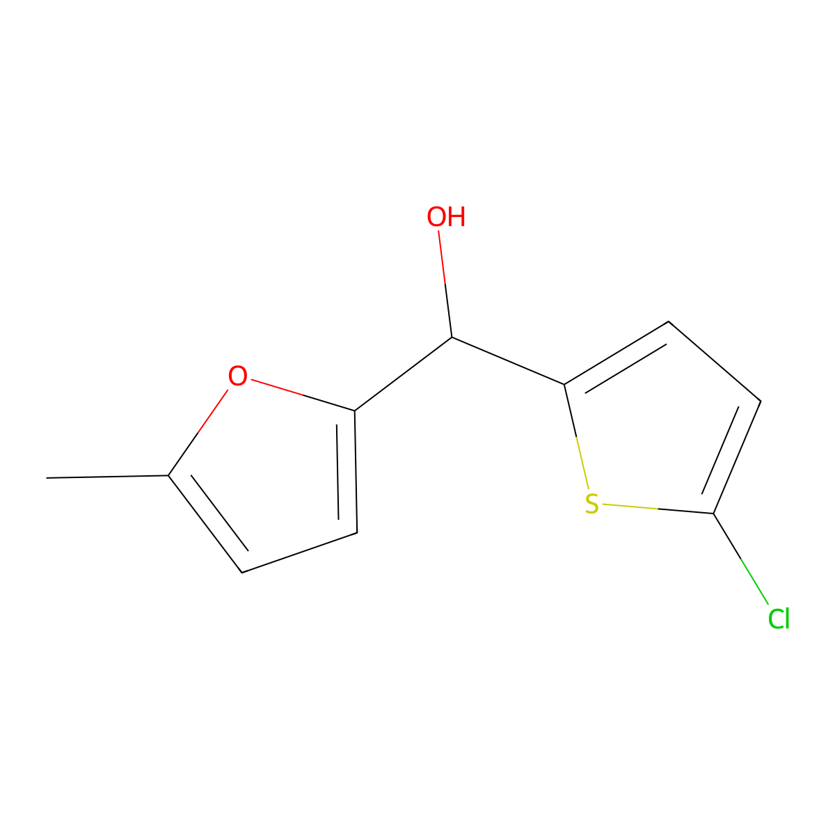 2-Chloro-5-thienyl-(5-methyl-2-furyl)methanol molecular structure, CAS 1248988-34-2