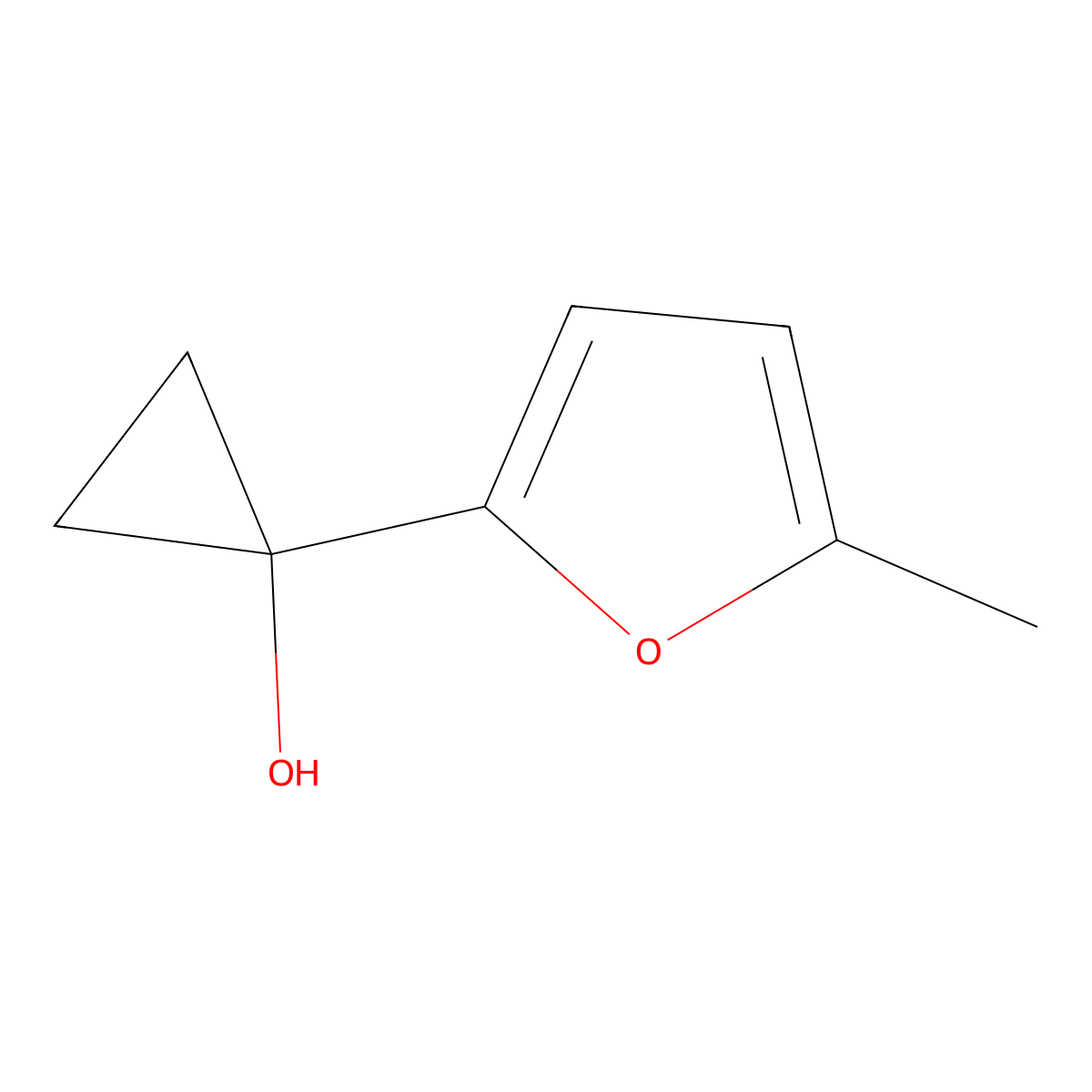 1-(5-Methylfuran-2-yl)cyclopropan-1-ol molecular structure, CAS 1248988-78-4