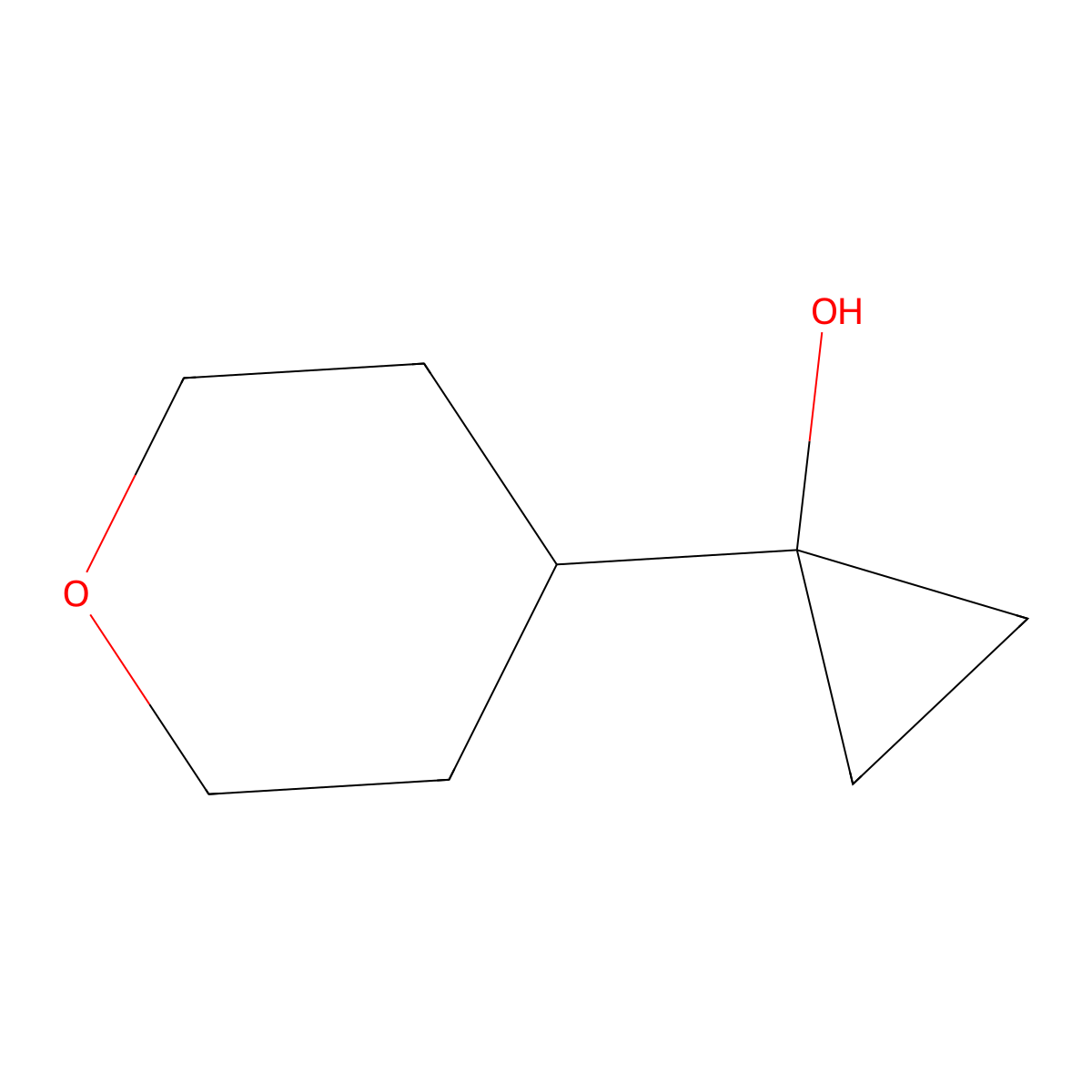 1-(Tetrahydro-2h-pyran-4-yl)cyclopropan-1-ol molecular structure, CAS 1248989-47-0