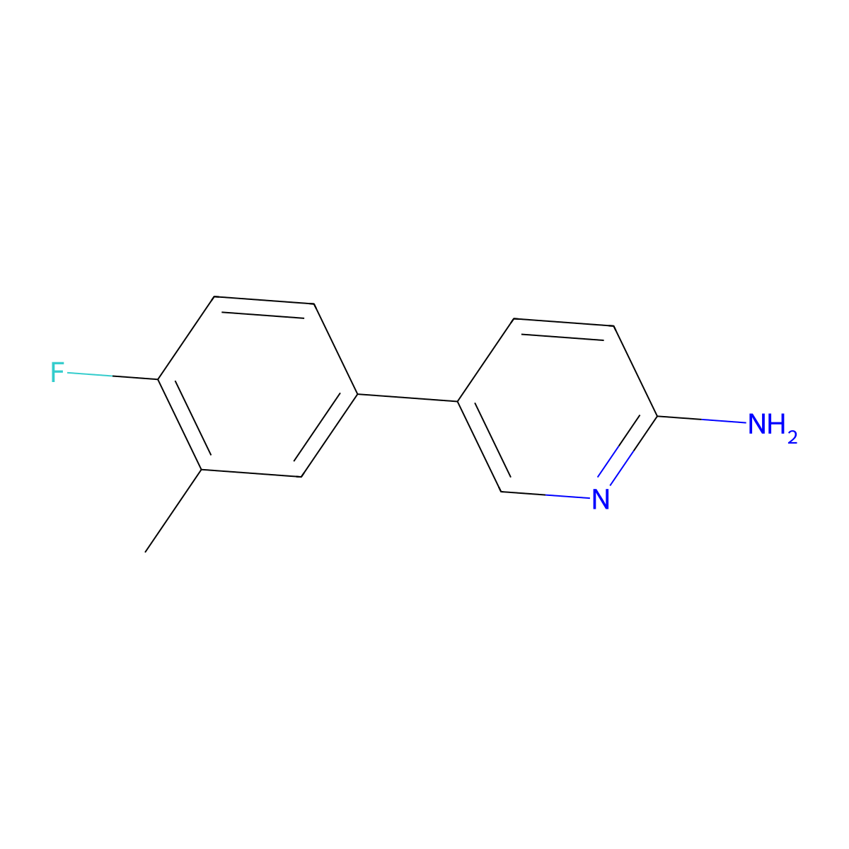 5-(4-Fluoro-3-methylphenyl)pyridin-2-amine molecular structure, CAS 1248989-63-0