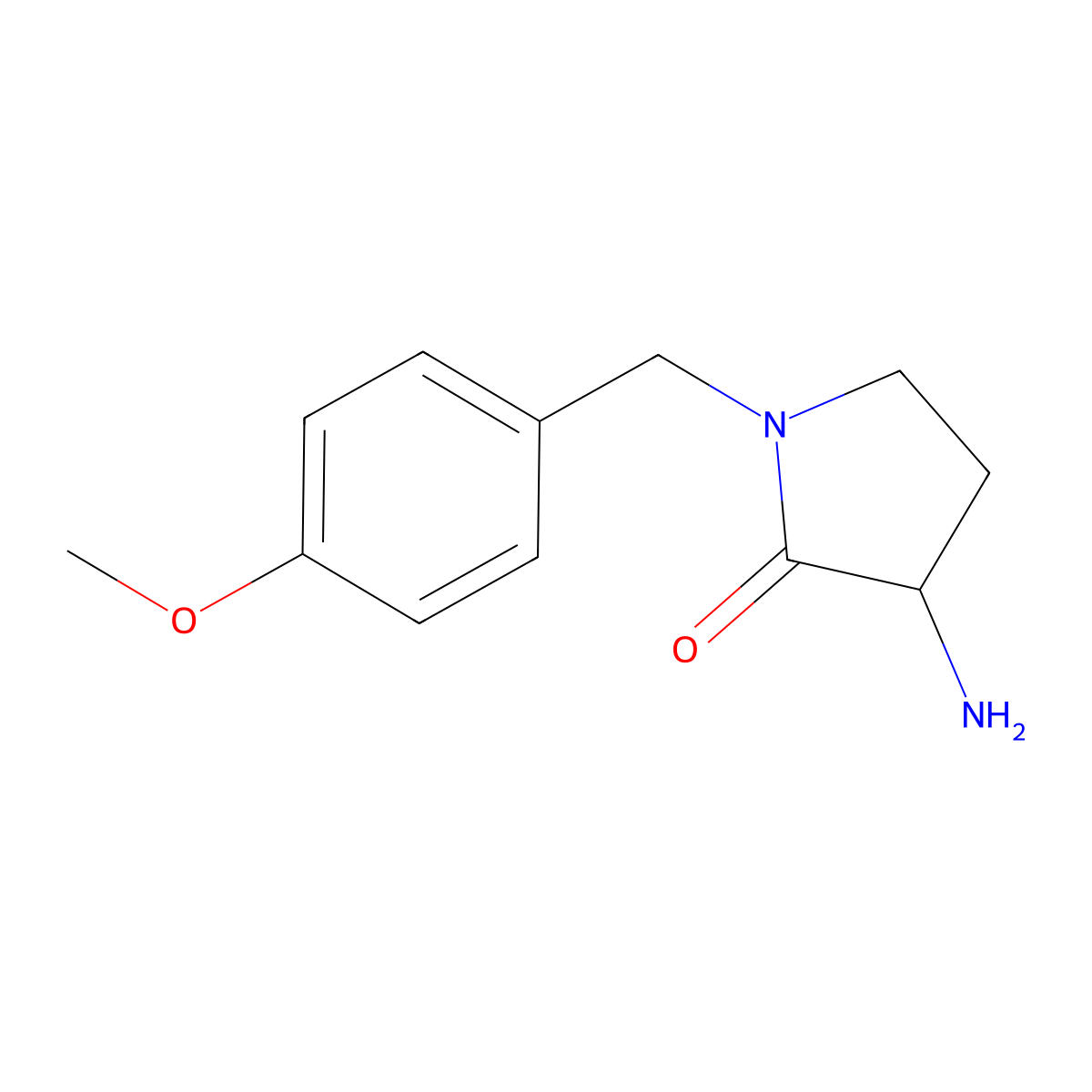 3-Amino-1-[(4-methoxyphenyl)methyl]pyrrolidin-2-one molecular structure, CAS 1248990-38-6