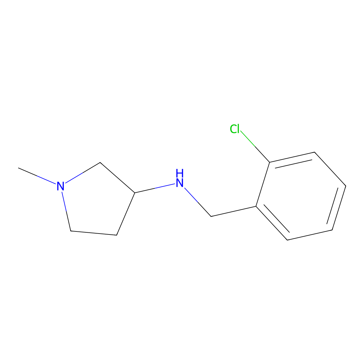 N-[(2-chlorophenyl)methyl]-1-methylpyrrolidin-3-amine molecular structure, CAS 1248992-55-3
