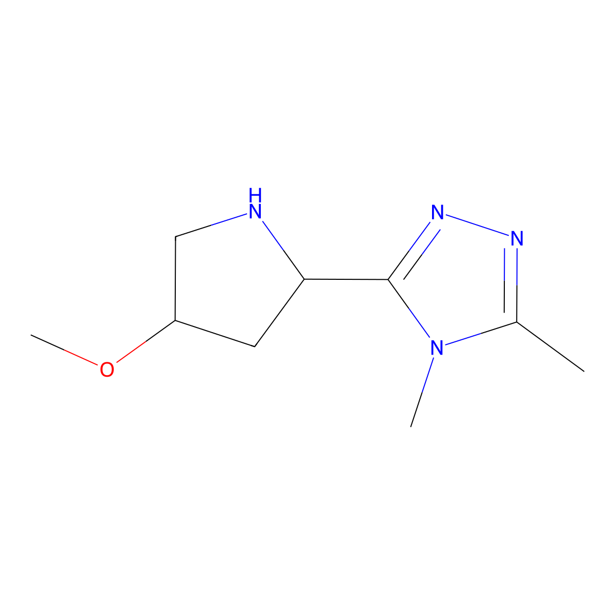 3-(4-Methoxypyrrolidin-2-yl)-4,5-dimethyl-4h-1,2,4-triazole molecular structure, CAS 1248992-61-1