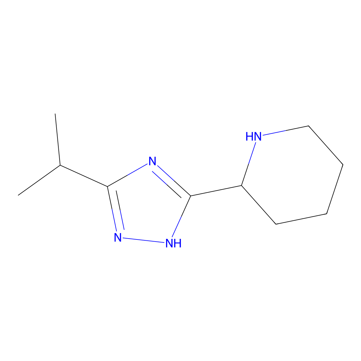 2-[5-(propan-2-yl)-1H-1,2,4-triazol-3-yl]piperidine molecular structure, CAS 1248993-92-1