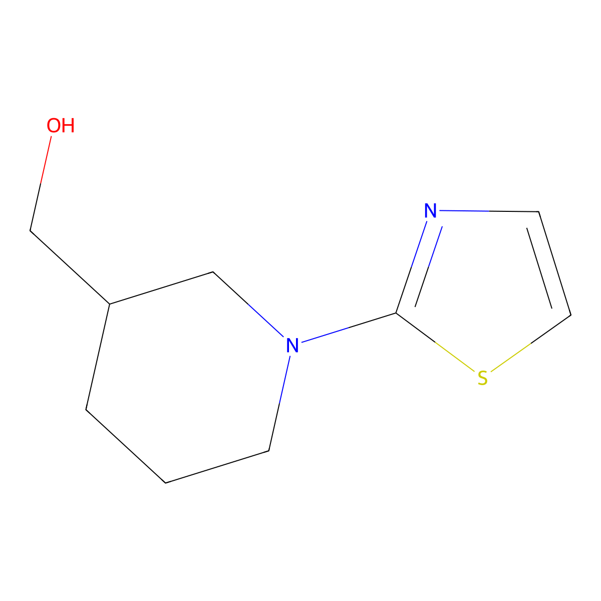 (1-(Thiazol-2-yl)piperidin-3-yl)methanol molecular structure, CAS 1248995-31-4