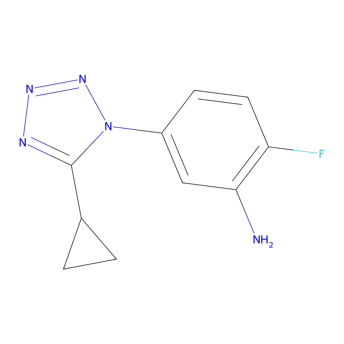 5-(5-cyclopropyl-1H-1,2,3,4-tetrazol-1-yl)-2-fluoroaniline molecular structure, CAS 1248997-10-5