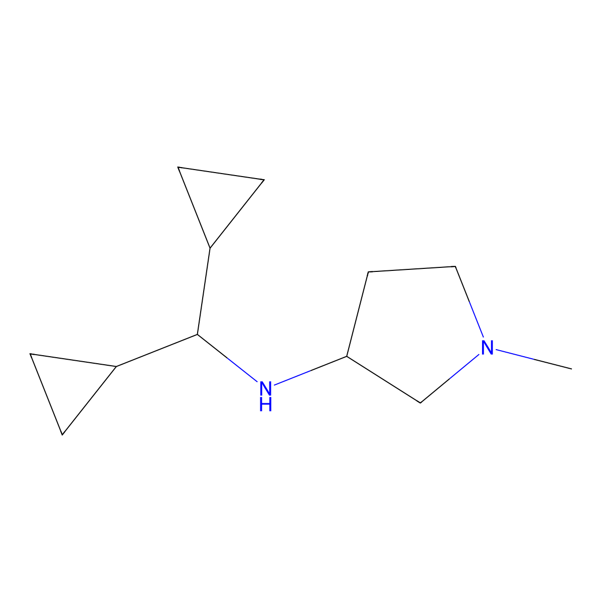 N-(dicyclopropylmethyl)-1-methylpyrrolidin-3-amine molecular structure, CAS 1248997-42-3