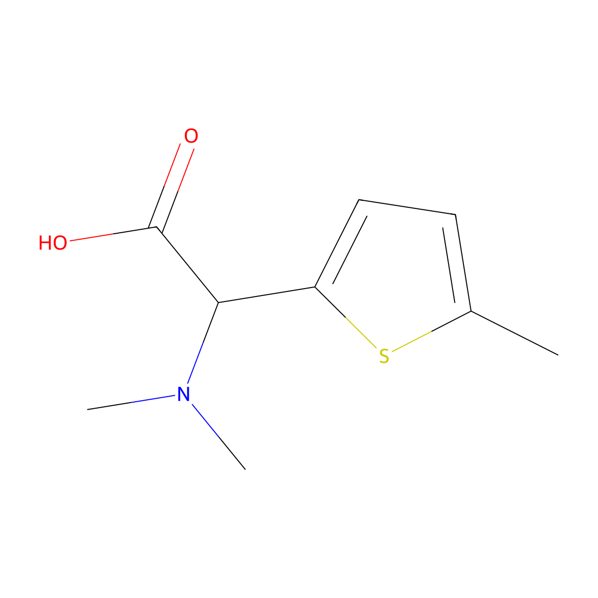 2-(Dimethylamino)-2-(5-methylthiophen-2-yl)acetic acid molecular structure, CAS 1248997-57-0