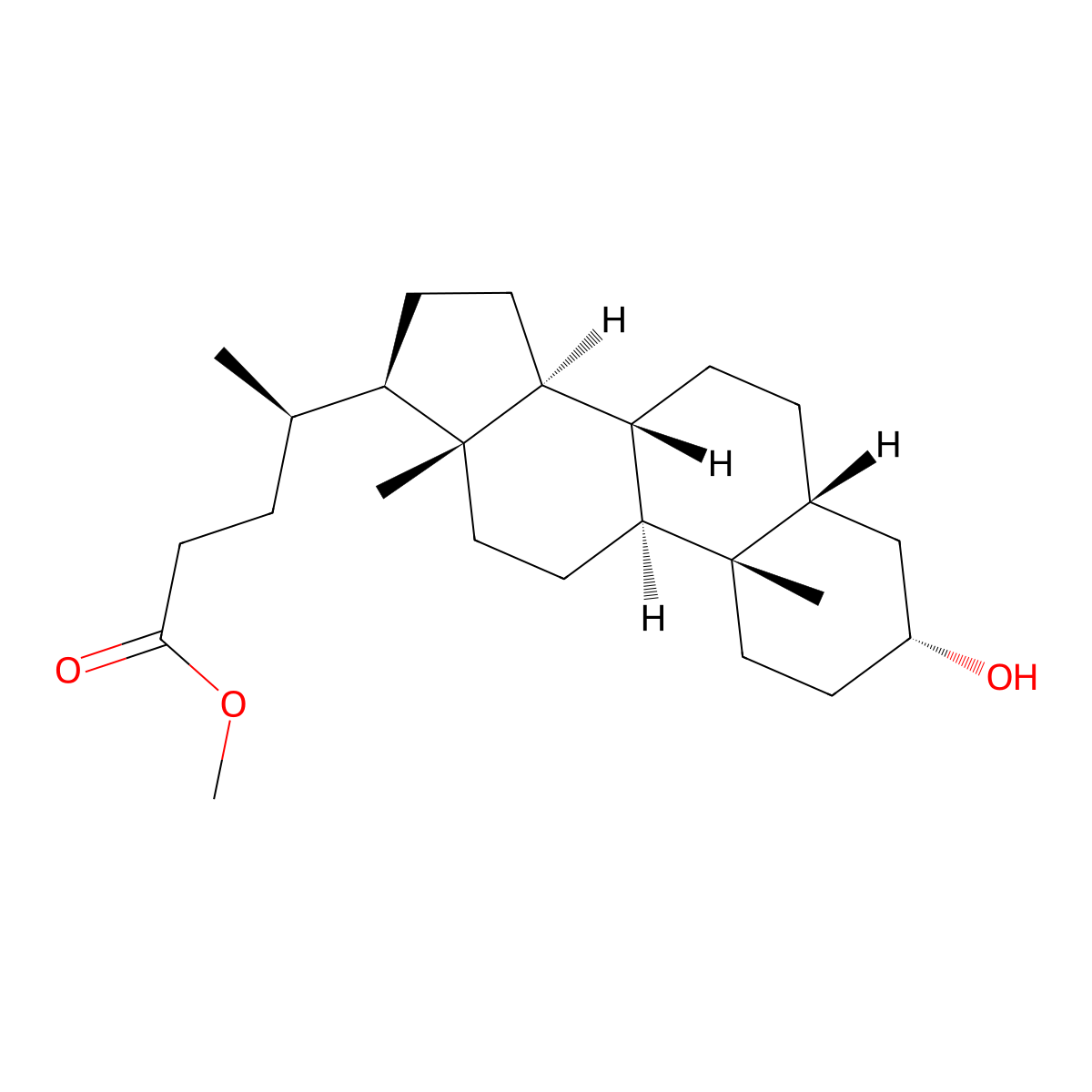 Methyl lithocholate molecular structure, CAS 1249-75-8