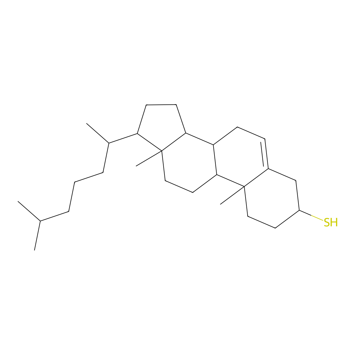 Thiocholesterol molecular structure, CAS 1249-81-6