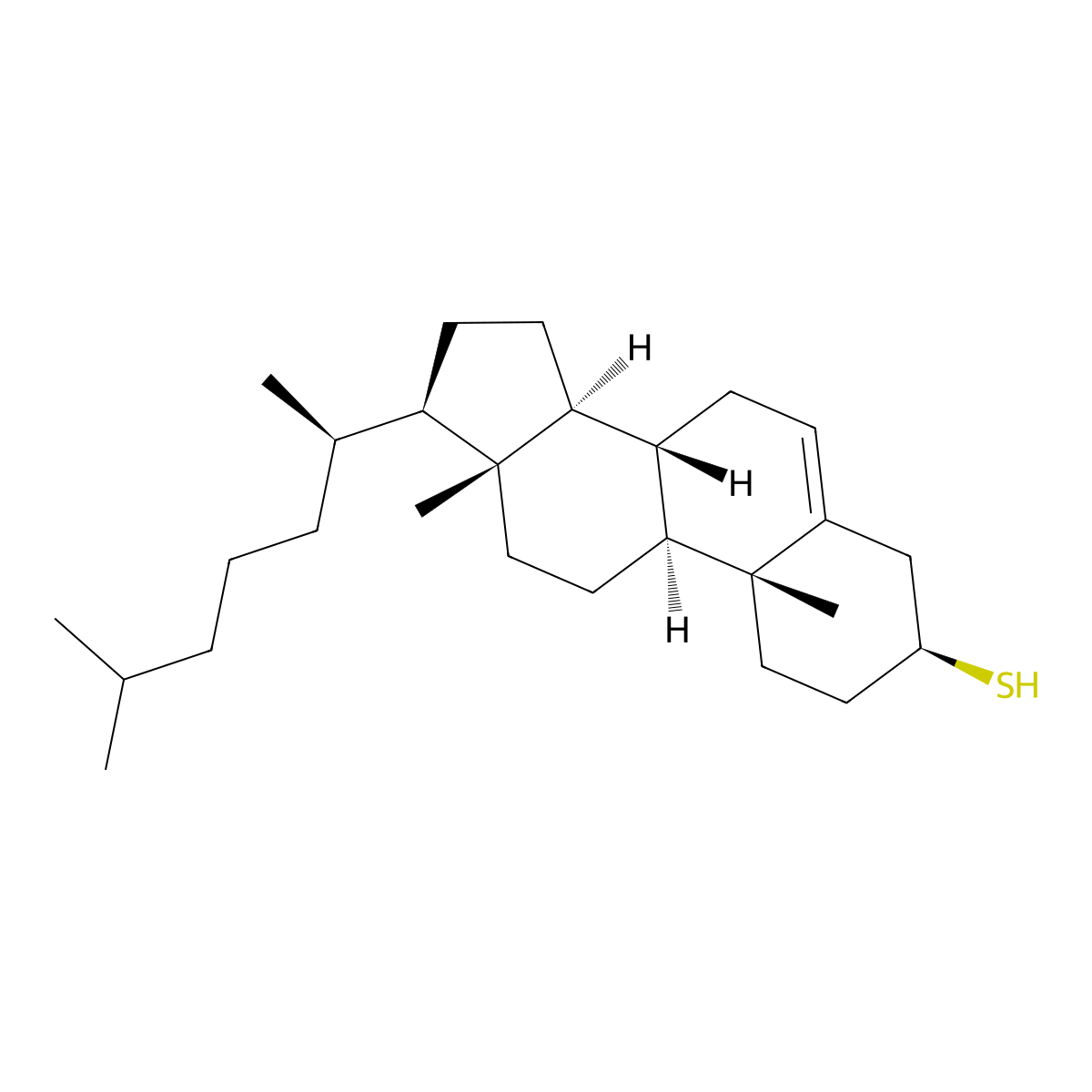 Thiocholesterol molecular structure, CAS 1249-81-6