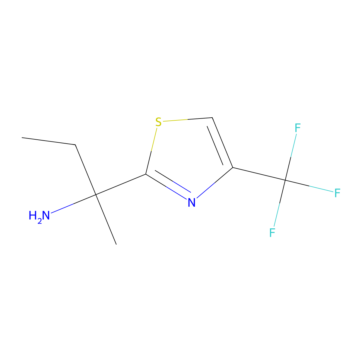 2-(4-(Trifluoromethyl)thiazol-2-yl)butan-2-amine molecular structure, CAS 1249000-84-7