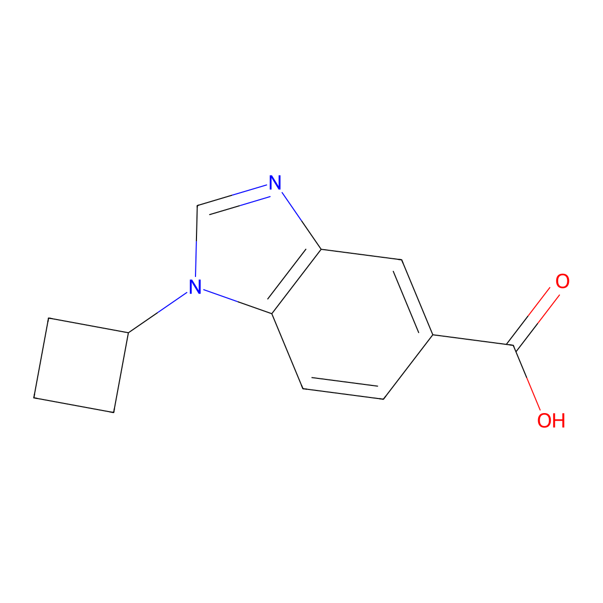 1-Cyclobutyl-1h-benzo[d]imidazole-5-carboxylic acid molecular structure, CAS 1249001-09-9