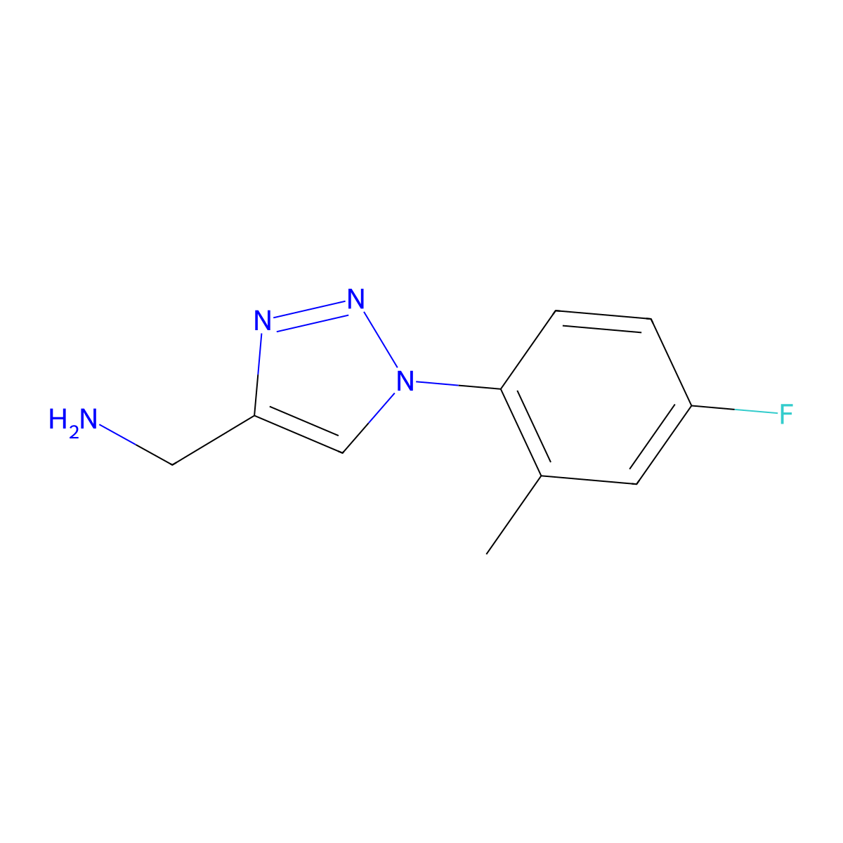 [1-(4-fluoro-2-methylphenyl)-1H-1,2,3-triazol-4-yl]methanamine molecular structure, CAS 1249001-42-0