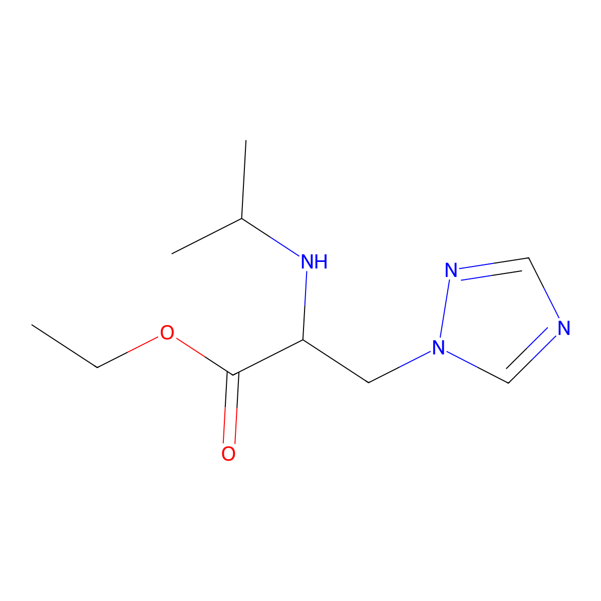 Ethyl 2-(isopropylamino)-3-(1h-1,2,4-triazol-1-yl)propanoate molecular structure, CAS 1249001-95-3