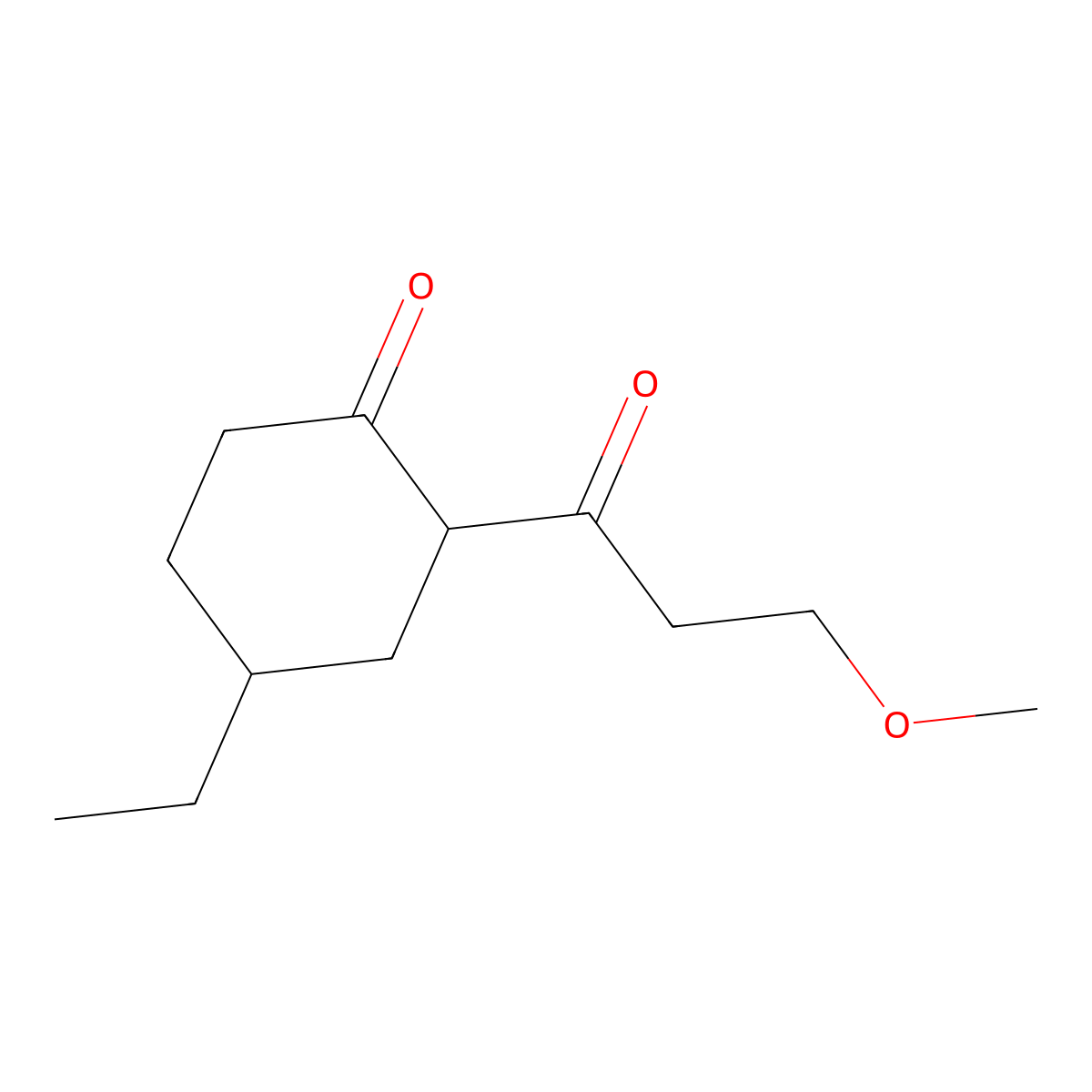 4-Ethyl-2-(3-methoxypropanoyl)cyclohexan-1-one molecular structure, CAS 1249002-26-3
