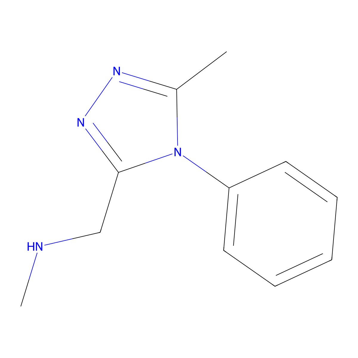 Methyl[(5-methyl-4-phenyl-4H-1,2,4-triazol-3-YL)methyl]amine molecular structure, CAS 1249003-45-9