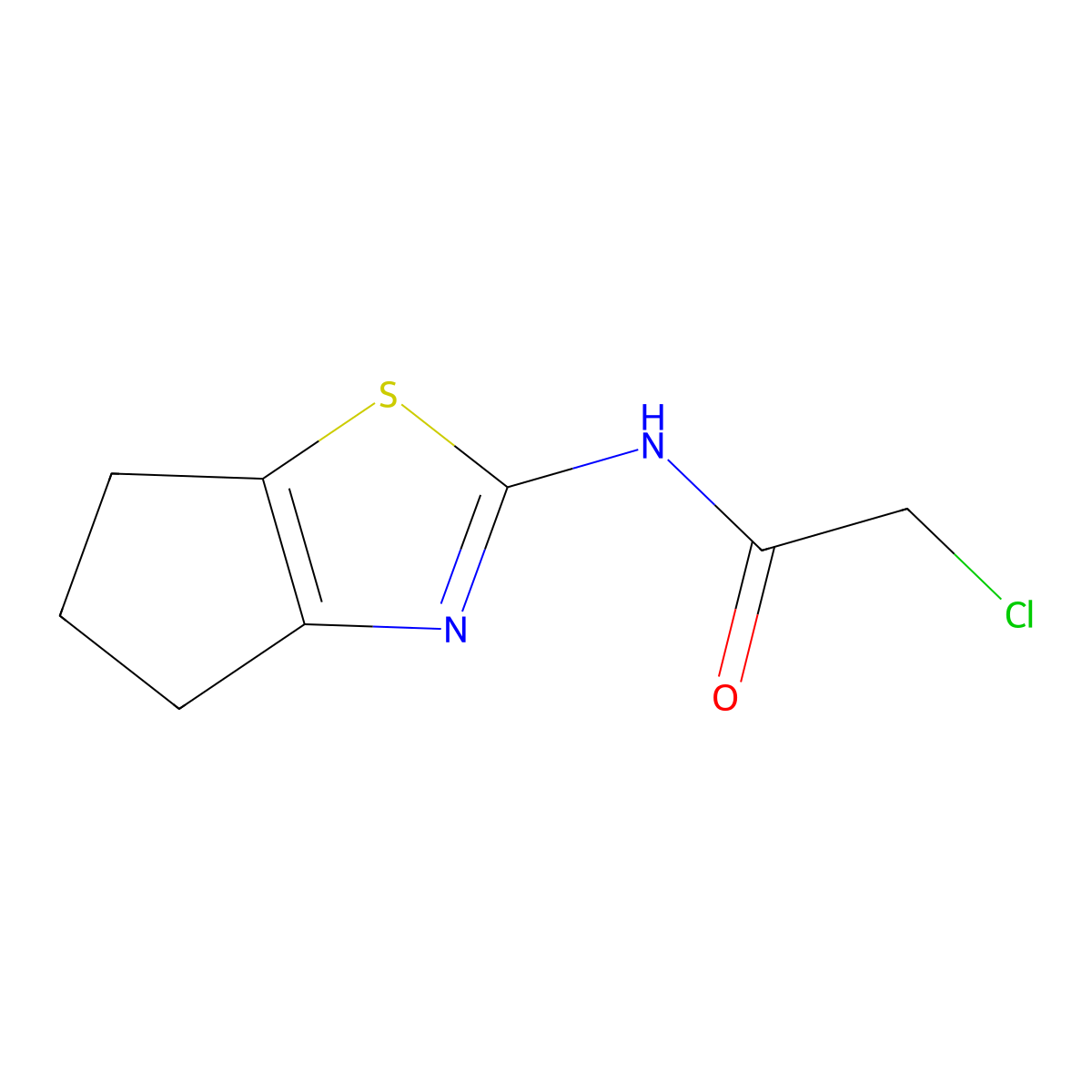 2-chloro-N-{4H,5H,6H-cyclopenta[d][1,3]thiazol-2-yl}acetamide molecular structure, CAS 1249003-51-7