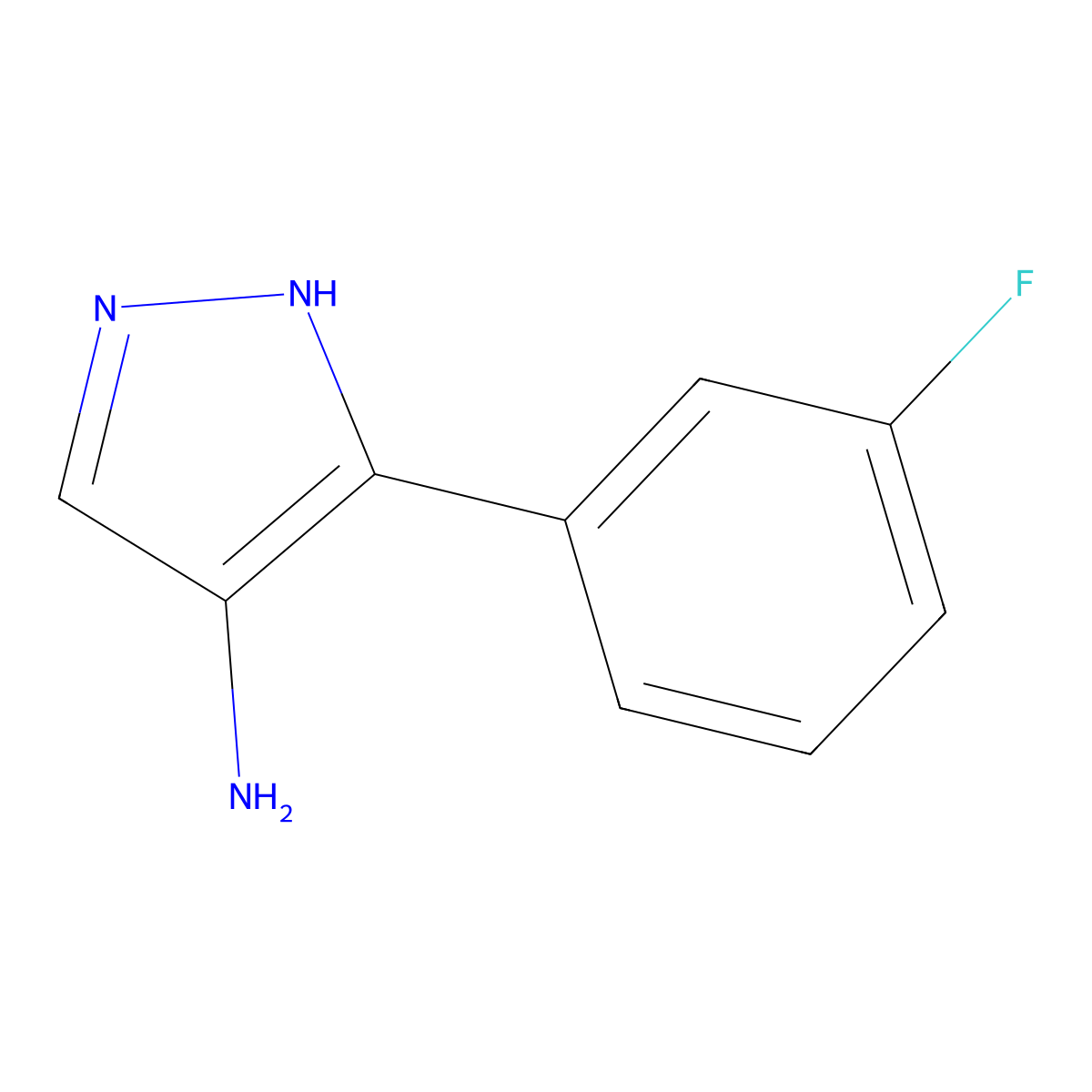5-(3-fluorophenyl)-1H-pyrazol-4-amine molecular structure, CAS 1249003-57-3