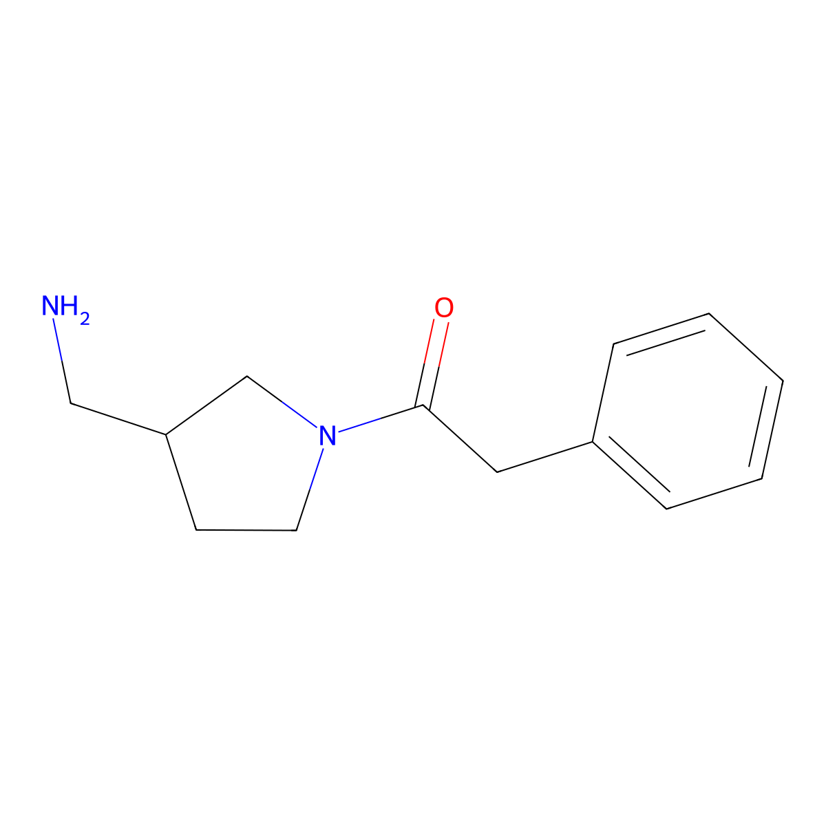 1-[3-(Aminomethyl)pyrrolidin-1-yl]-2-phenylethan-1-one molecular structure, CAS 1249004-11-2