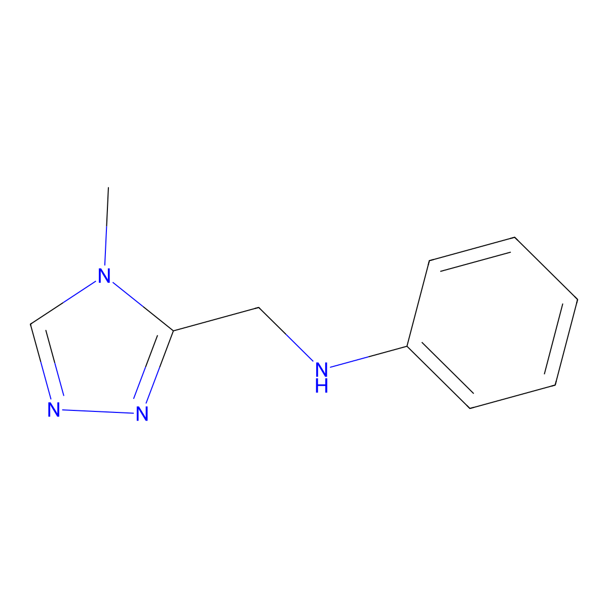 N-[(4-methyl-4H-1,2,4-triazol-3-yl)methyl]aniline molecular structure, CAS 1249006-02-7