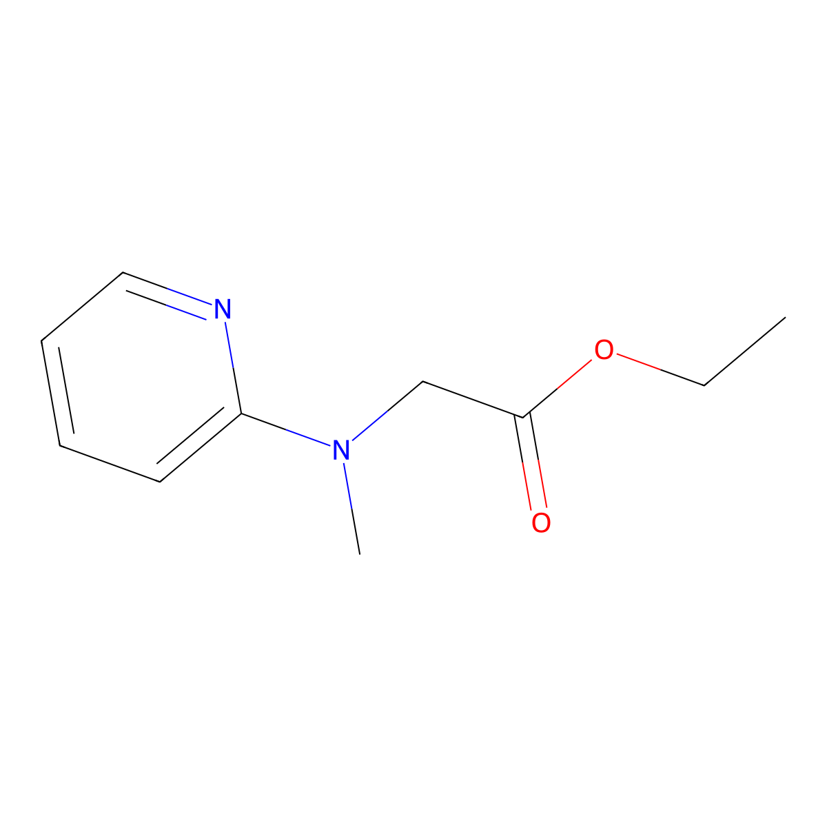 Ethyl 2-(methyl(pyridin-2-yl)amino)acetate molecular structure, CAS 1249006-32-3