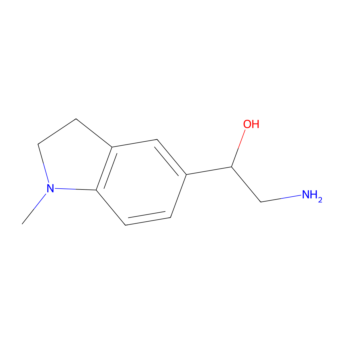 2-Amino-1-(1-methylindolin-5-yl)ethanol molecular structure, CAS 1249007-16-6