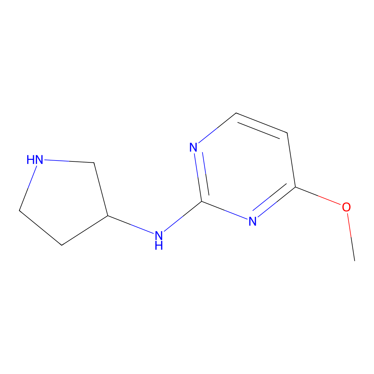 4-methoxy-N-(pyrrolidin-3-yl)pyrimidin-2-amine molecular structure, CAS 1249008-60-3