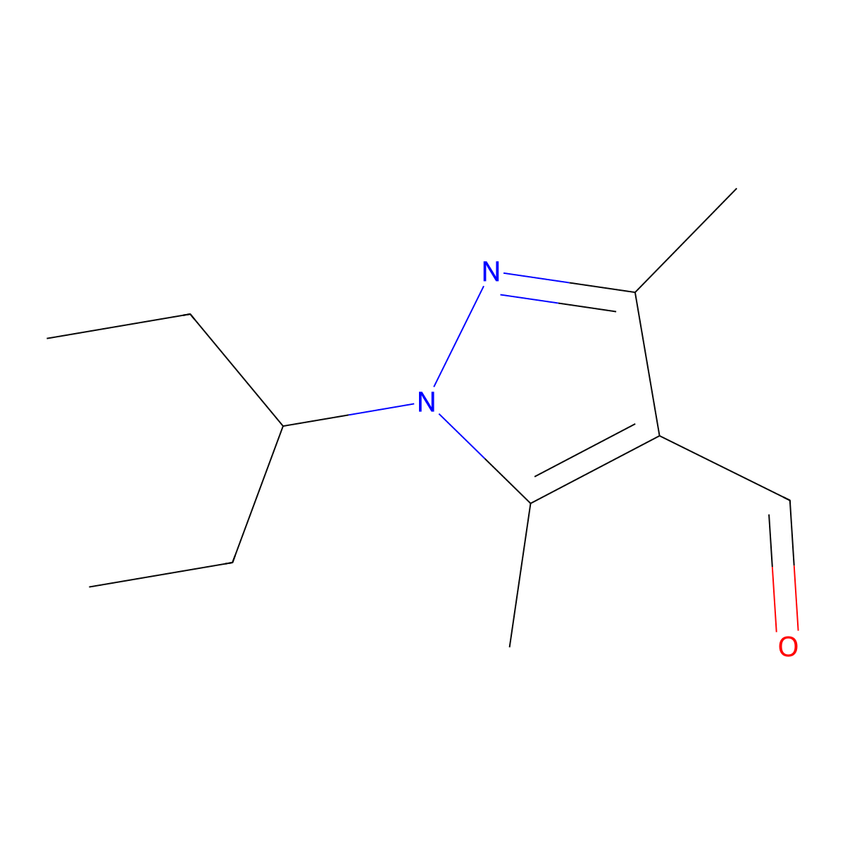 3,5-Dimethyl-1-(pentan-3-yl)-1h-pyrazole-4-carbaldehyde molecular structure, CAS 1249012-14-3