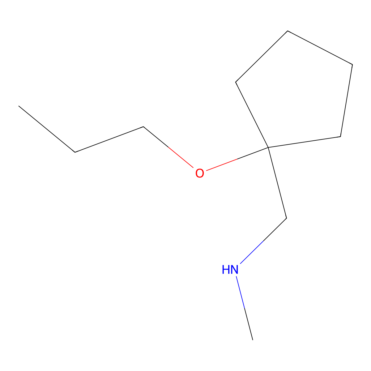 N-methyl-1-(1-propoxycyclopentyl)methanamine molecular structure, CAS 1249012-44-9