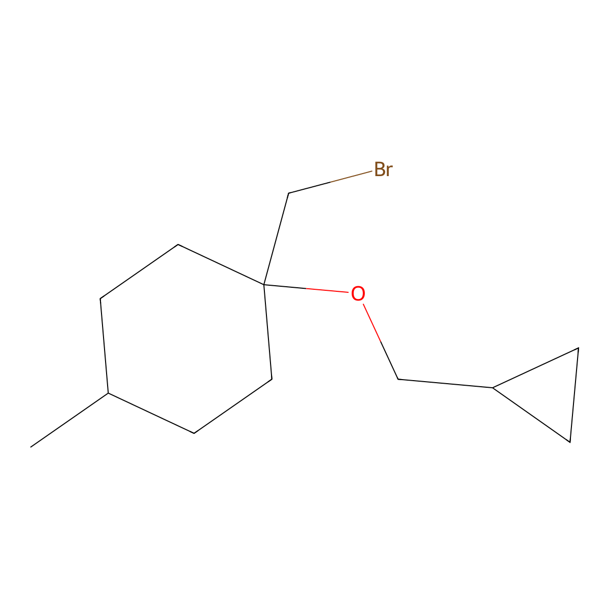1-(Bromomethyl)-1-(cyclopropylmethoxy)-4-methylcyclohexane molecular structure, CAS 1249014-88-7