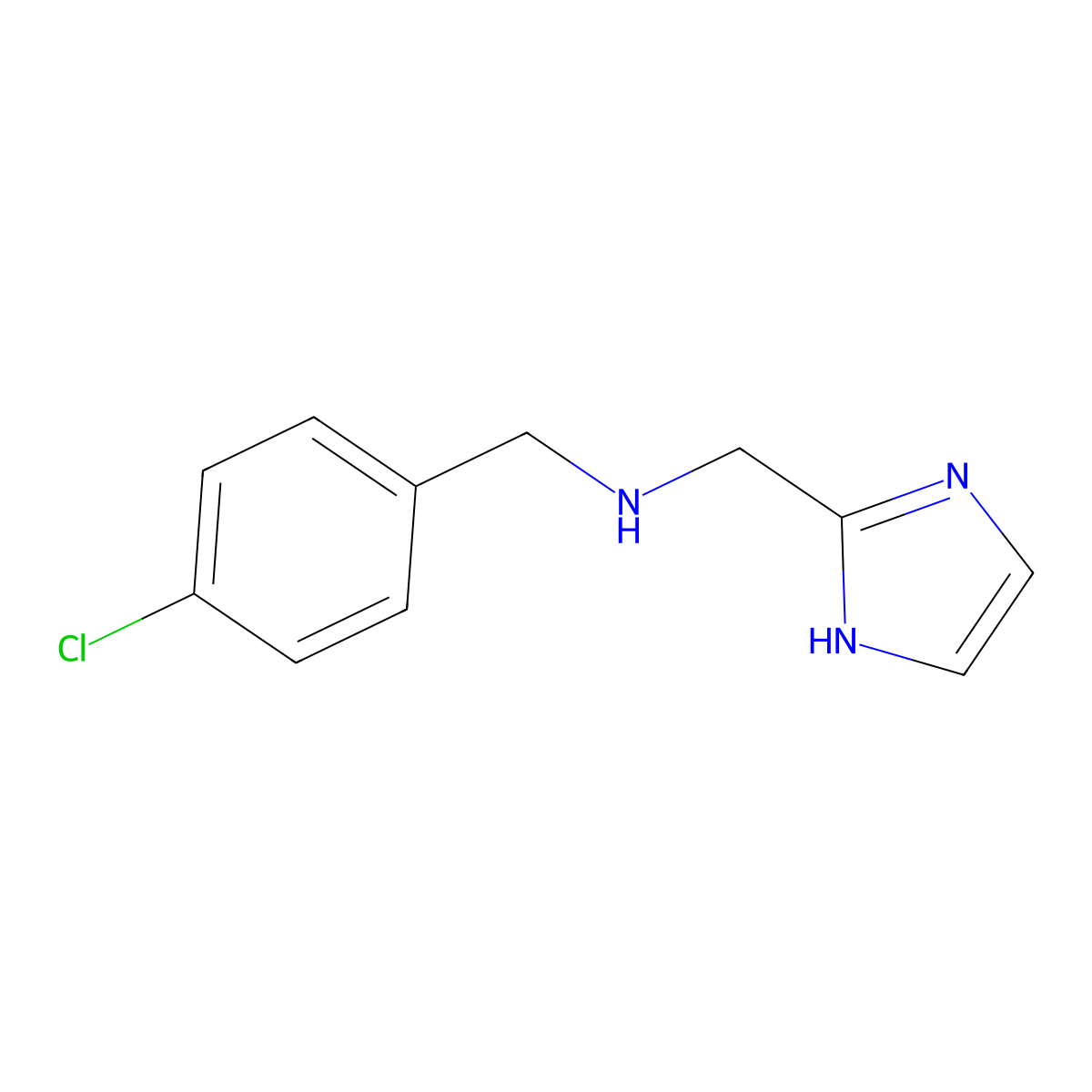 [(4-chlorophenyl)methyl][(1H-imidazol-2-yl)methyl]amine molecular structure, CAS 1249015-36-8
