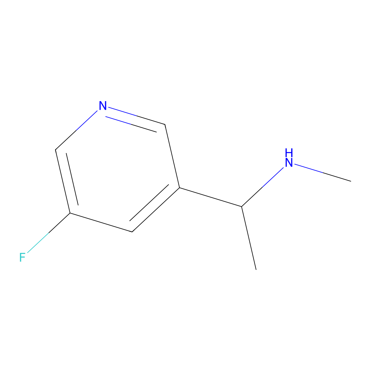 1-(5-fluoro-3-pyridinyl)-N-methylethanamine molecular structure, CAS 1249016-44-1