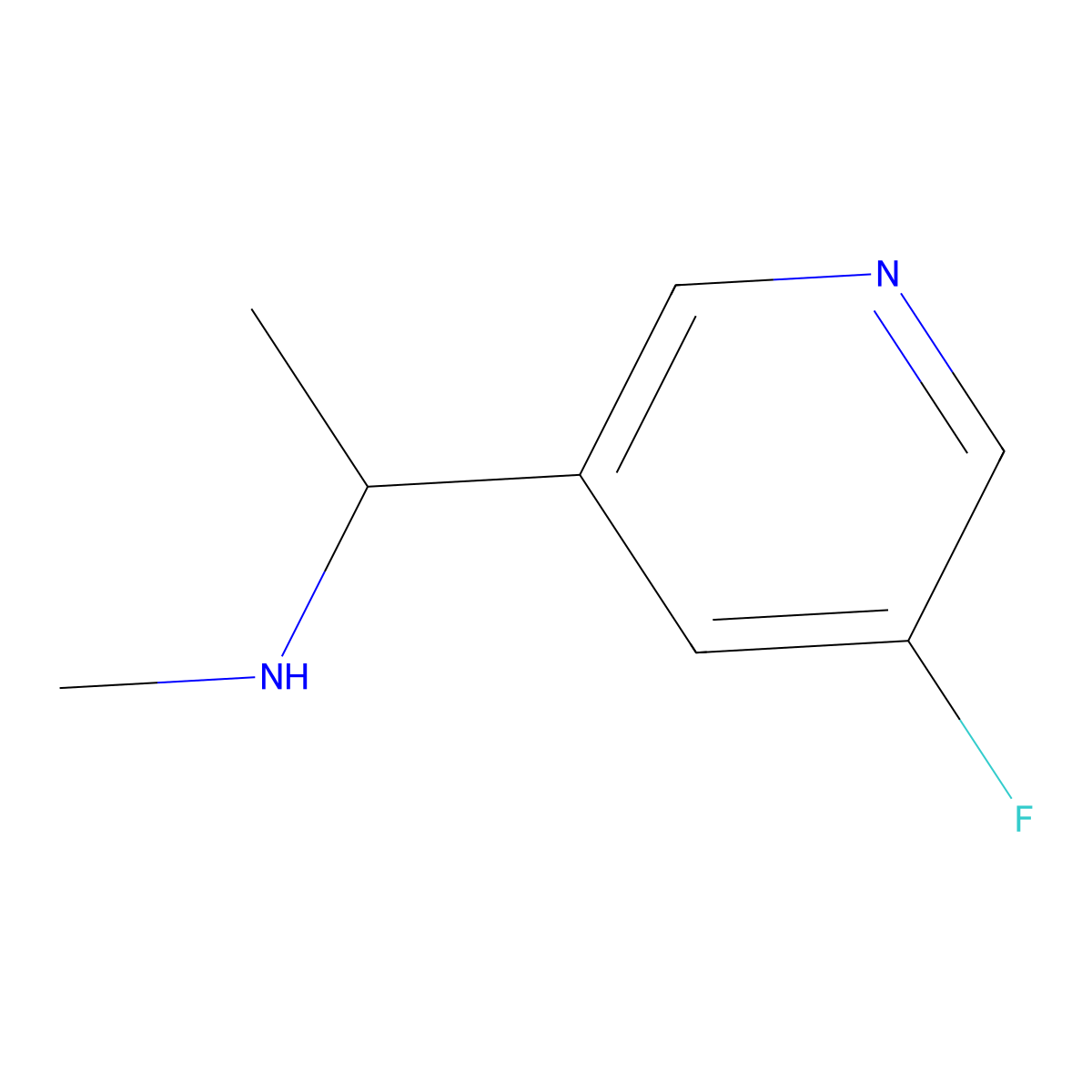 1-(5-fluoro-3-pyridinyl)-N-methylethanamine molecular structure, CAS 1249016-44-1
