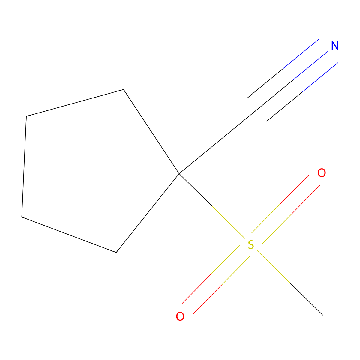 1-(Methylsulfonyl)cyclopentanecarbonitrile molecular structure, CAS 1249016-54-3