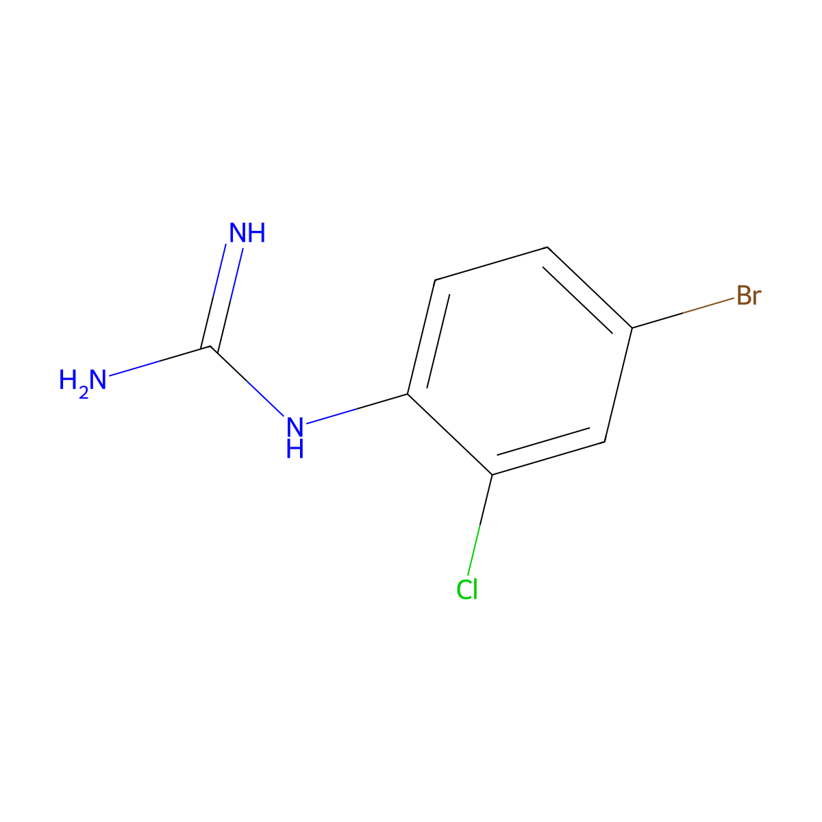 1-(4-Bromo-2-chlorophenyl)guanidine molecular structure, CAS 1249016-90-7