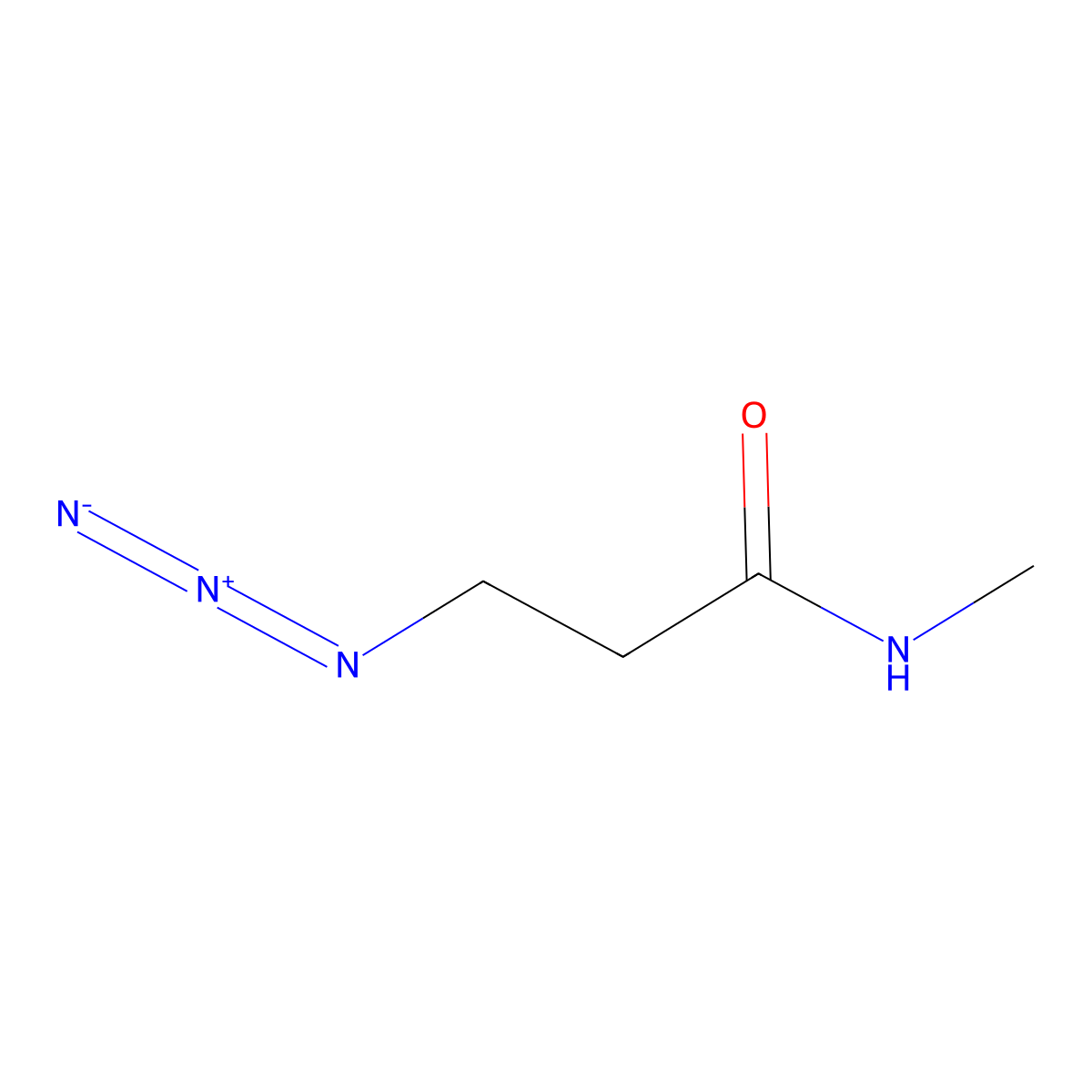 3-azido-N-methylpropanamide molecular structure, CAS 1249018-02-7
