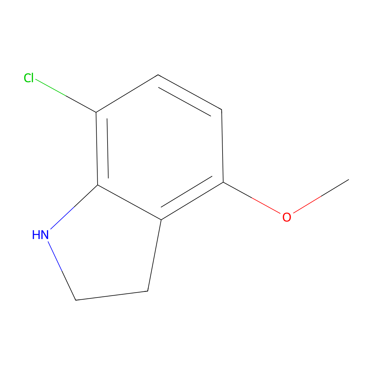7-chloro-4-methoxy-2,3-dihydro-1H-indole molecular structure, CAS 1249018-28-7