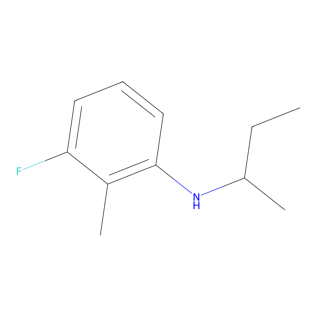 N-(butan-2-yl)-3-fluoro-2-methylaniline molecular structure, CAS 1249019-13-3