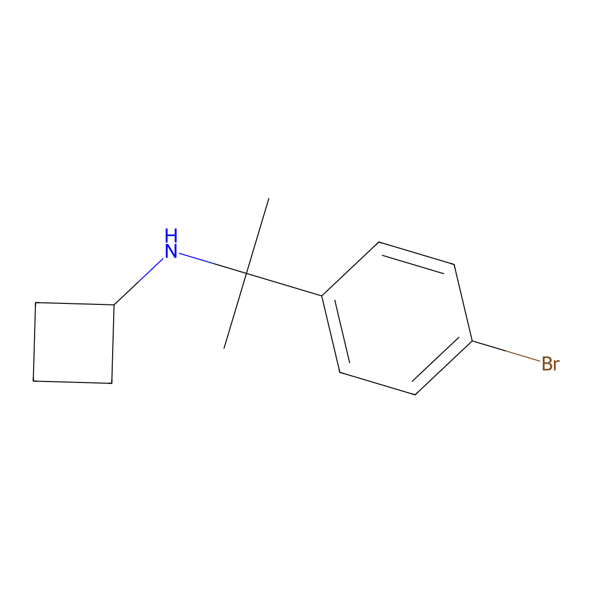 N-[2-(4-bromophenyl)propan-2-yl]cyclobutanamine molecular structure, CAS 1249019-72-4