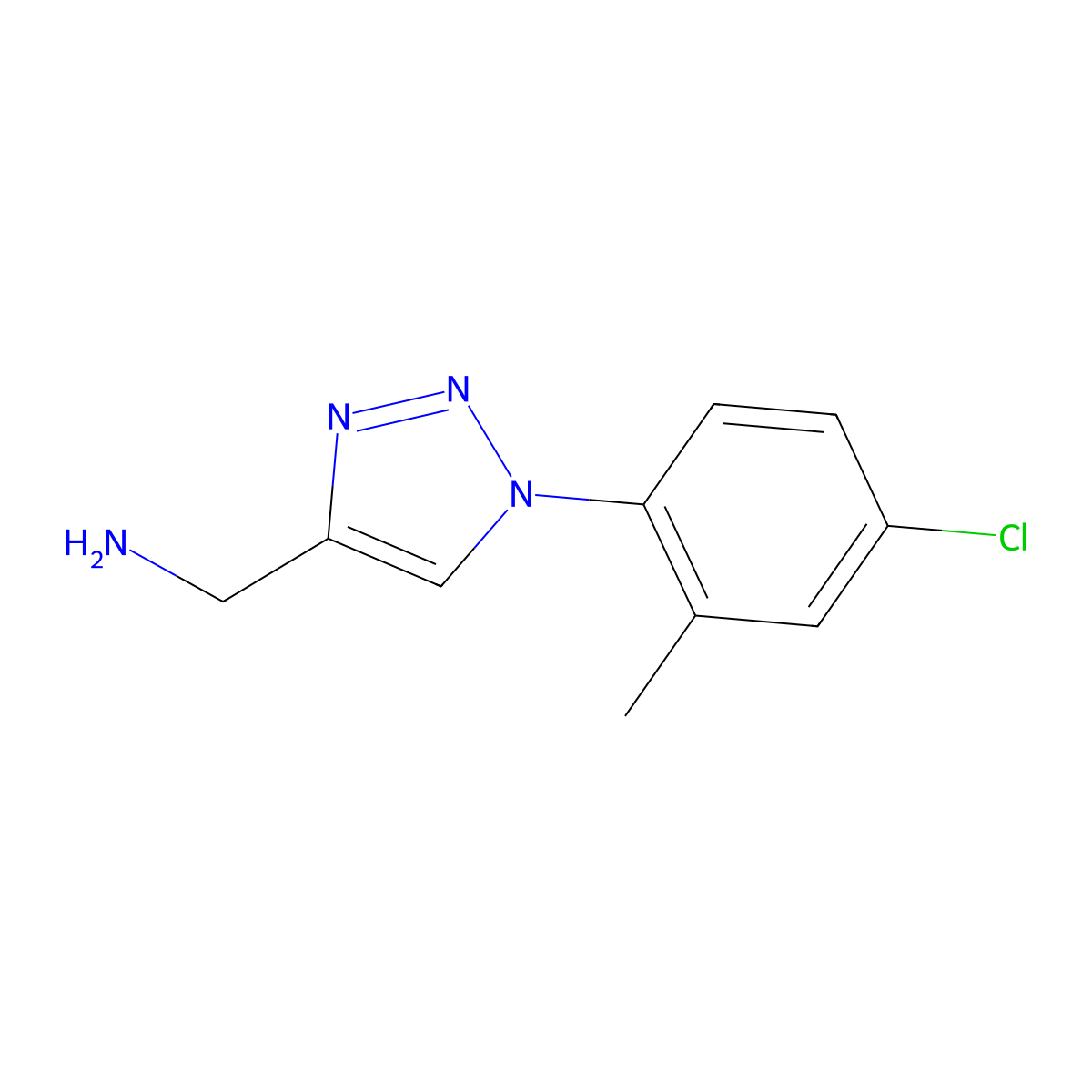 [1-(4-chloro-2-methylphenyl)-1H-1,2,3-triazol-4-yl]methanamine molecular structure, CAS 1249020-10-7
