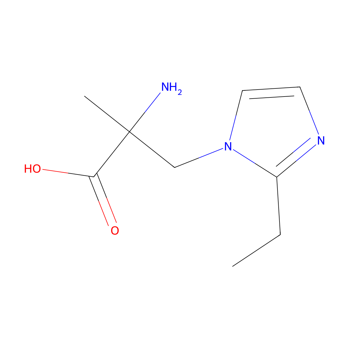 2-Amino-3-(2-ethyl-1h-imidazol-1-yl)-2-methylpropanoic acid molecular structure, CAS 1249020-32-3