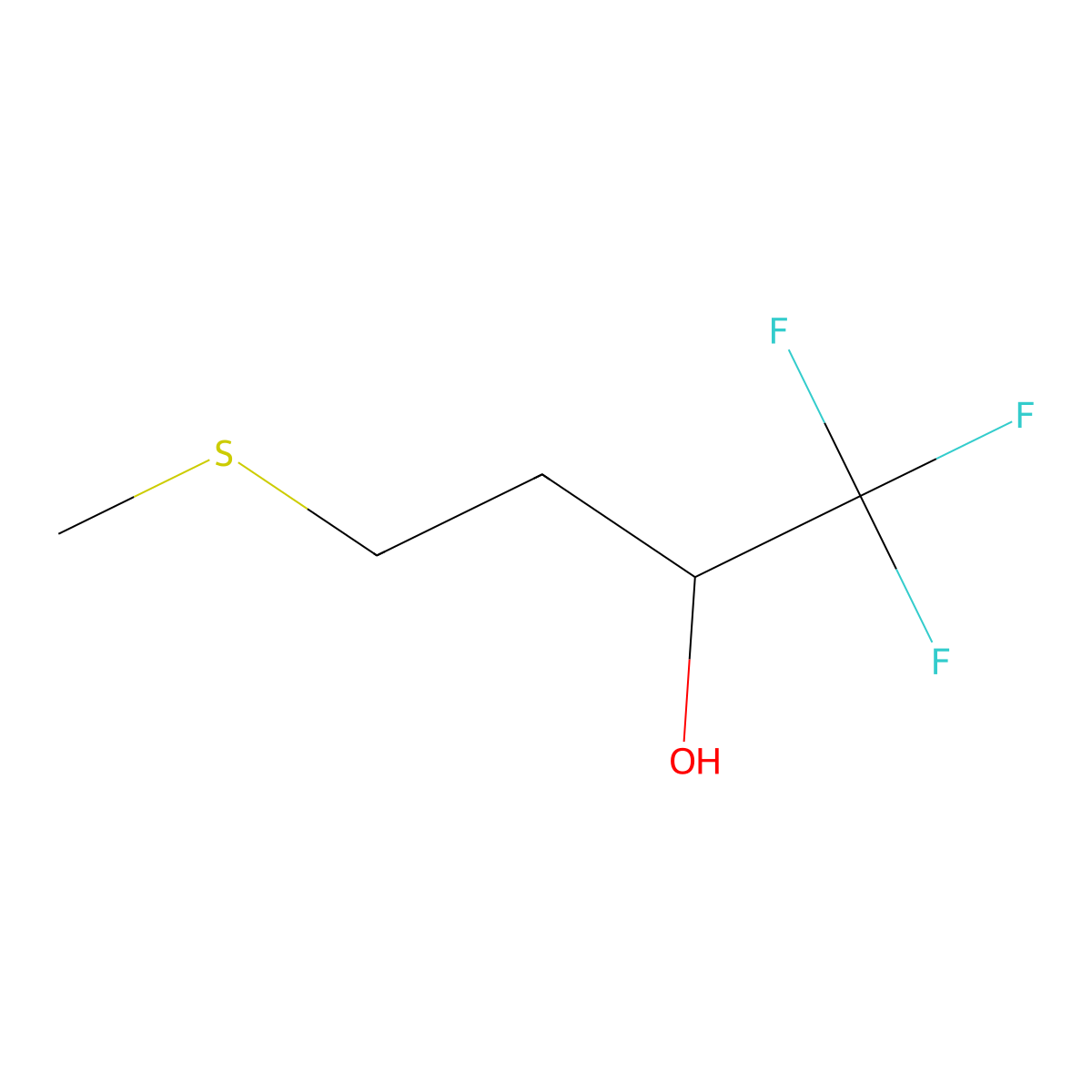 1,1,1-Trifluoro-4-(methylthio)butan-2-ol molecular structure, CAS 1249021-52-0