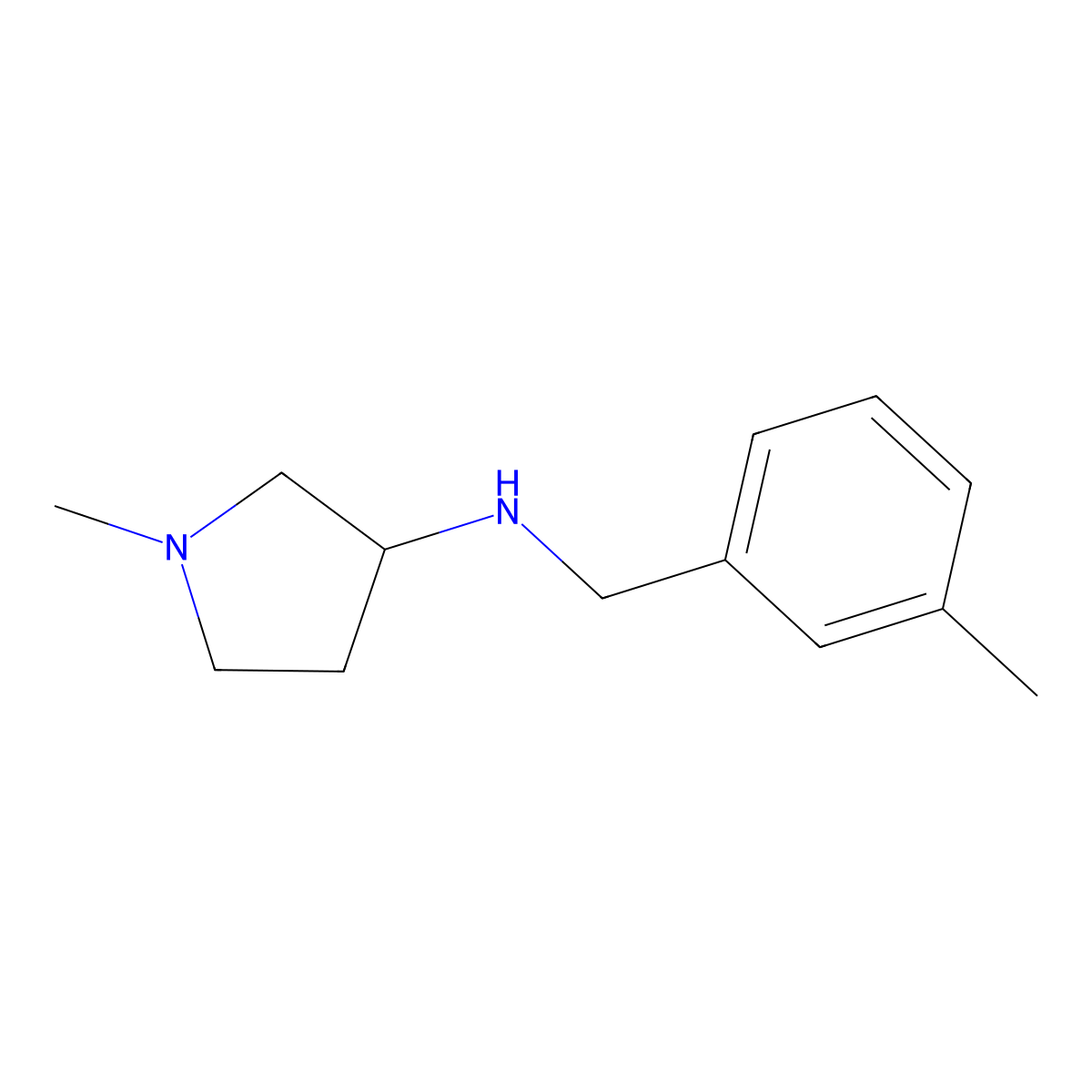 1-methyl-N-[(3-methylphenyl)methyl]pyrrolidin-3-amine molecular structure, CAS 1249021-81-5
