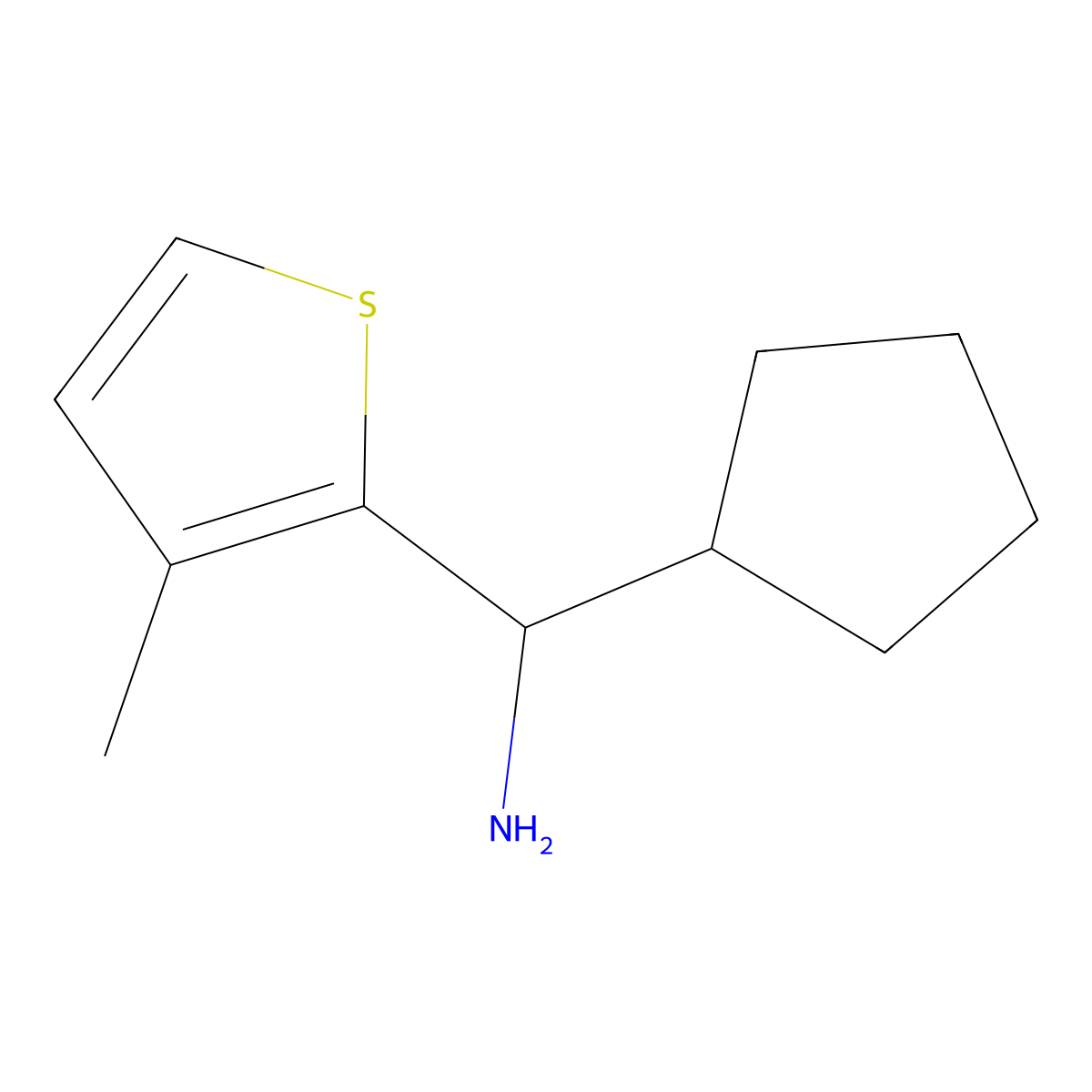 Cyclopentyl(3-methylthiophen-2-yl)methanamine molecular structure, CAS 1249025-40-8