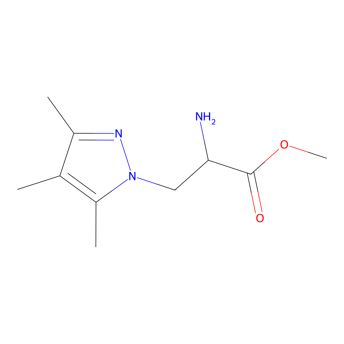 Methyl 2-amino-3-(3,4,5-trimethyl-1h-pyrazol-1-yl)propanoate molecular structure, CAS 1249026-37-6