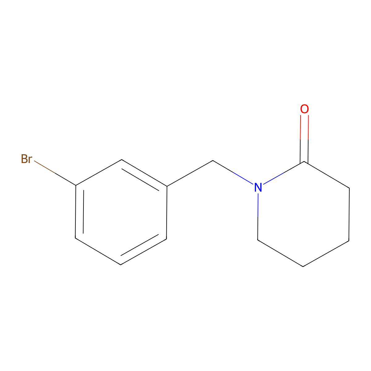 1-[(3-Bromophenyl)methyl]piperidin-2-one molecular structure, CAS 1249026-72-9